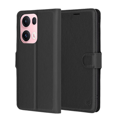 Coque pour Oppo Reno13 Pro, Techsuit, Leather Folio, Noire