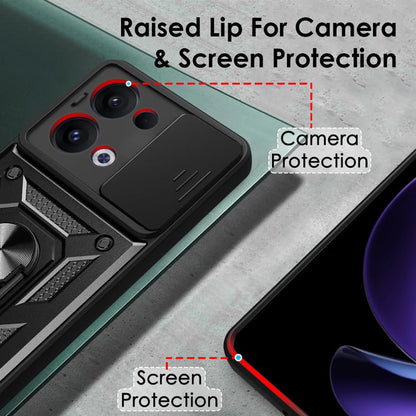 Hülle für Oppo Reno13, Techsuit, CamShield, Schwarz