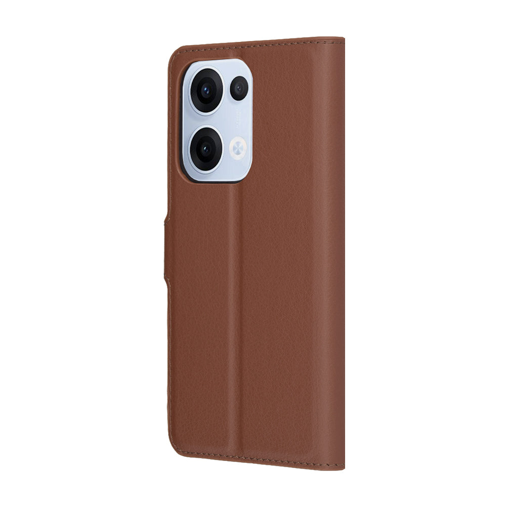 Hülle für Oppo Reno13, Techsuit, Leder-Folio, Braun