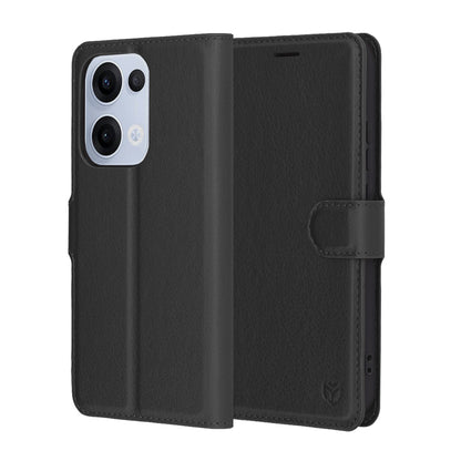 Hoes voor Oppo Reno13, Techsuit, Leather Folio, Zwart
