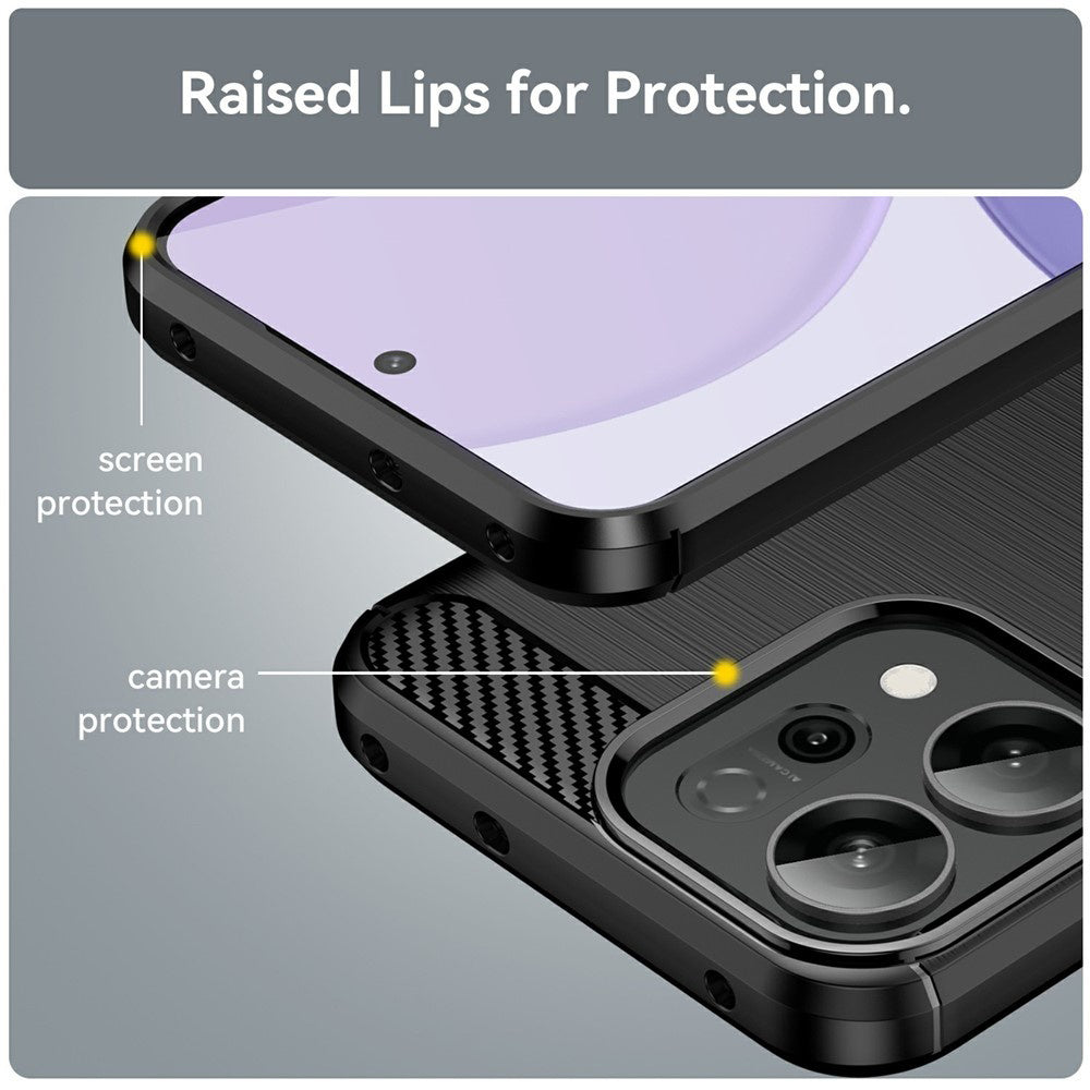 Coque pour Oppo Reno14 F, Techsuit, Carbone, Noire