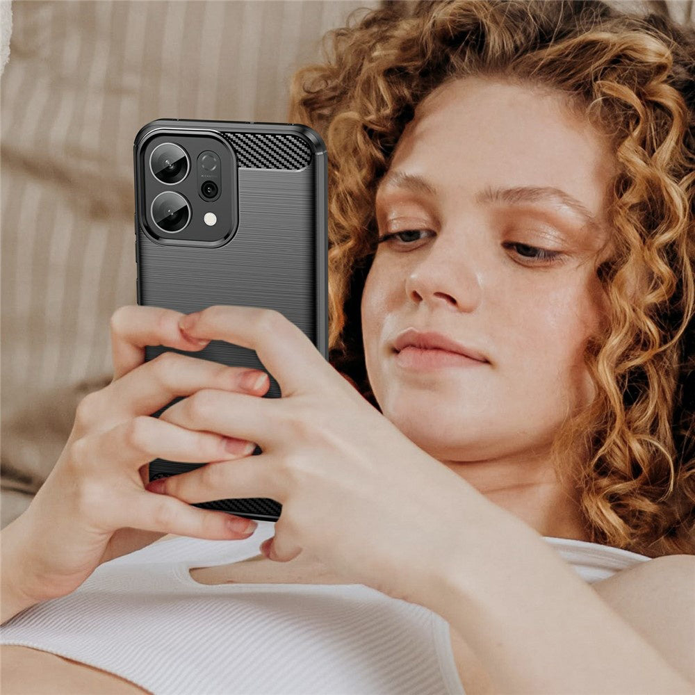 Coque pour Oppo Reno14 F, Techsuit, Carbone, Noire