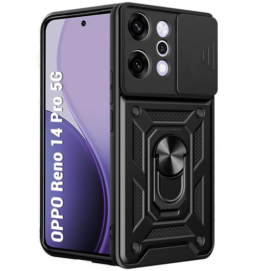 Coque pour Oppo Reno14 Pro, Techsuit, CamShield, Noire