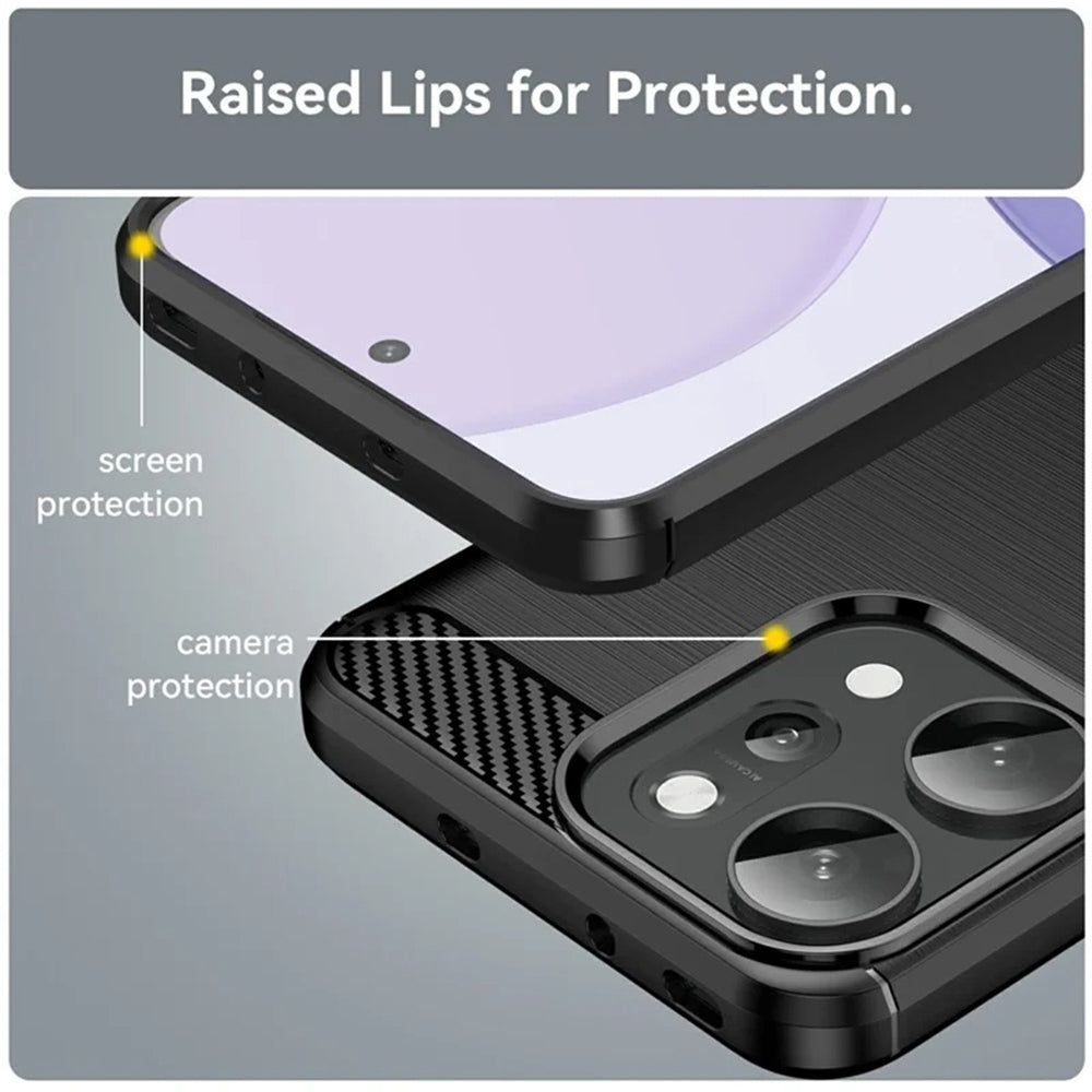 Hoes voor Oppo Reno14 Pro, Techsuit, Carbon, Zwart