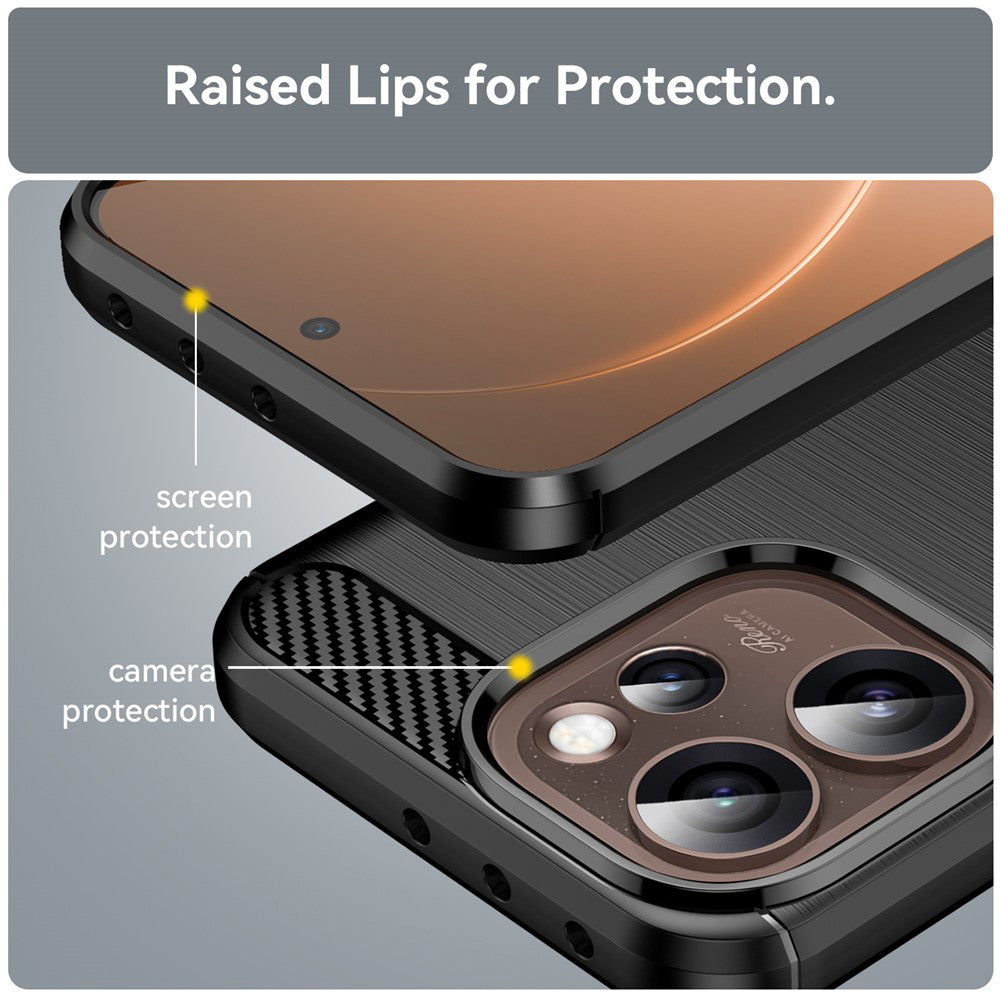 Hoes voor Oppo Reno15 Pro Max, Techsuit, Carbon, Zwart