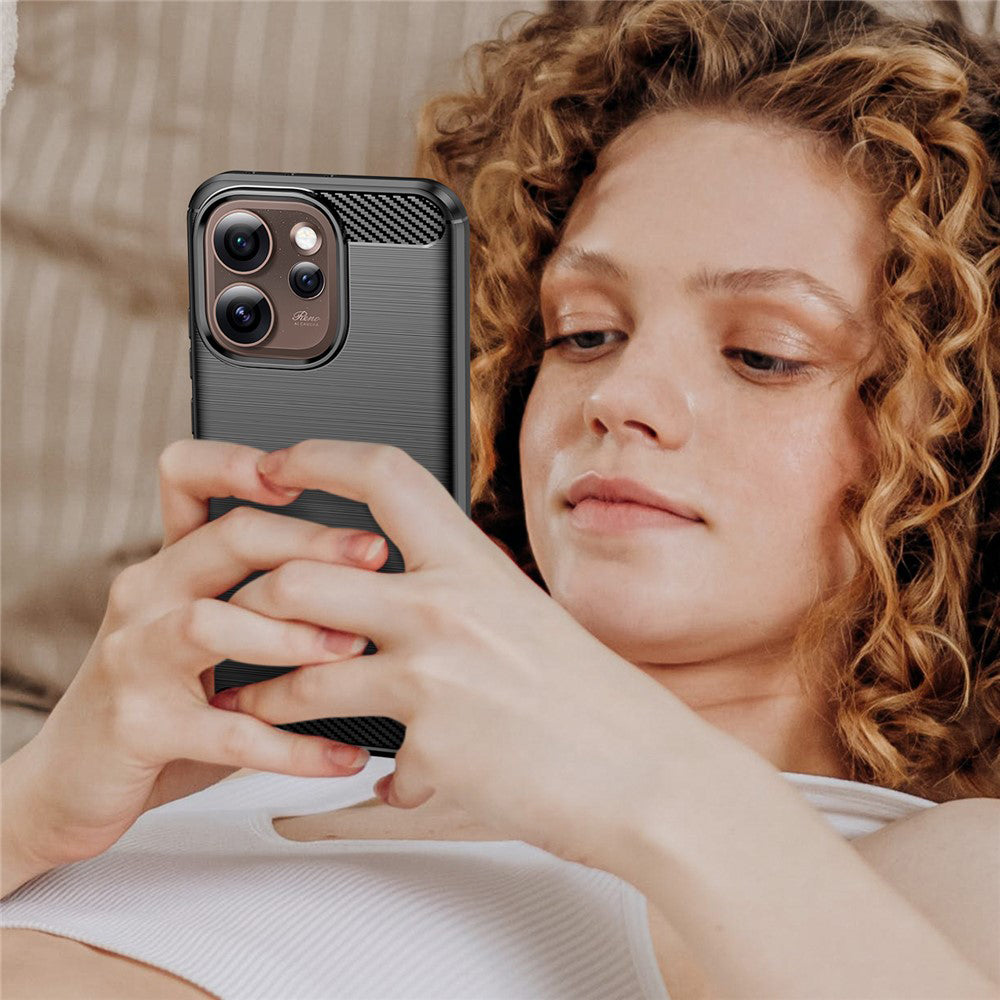 Hoes voor Oppo Reno15 Pro Max, Techsuit, Carbon, Zwart
