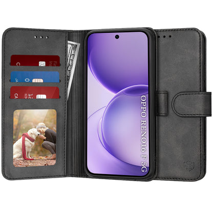 Hoes voor Oppo Reno16 F / Reno16 FS, Techsuit, Diary Book, Zwart