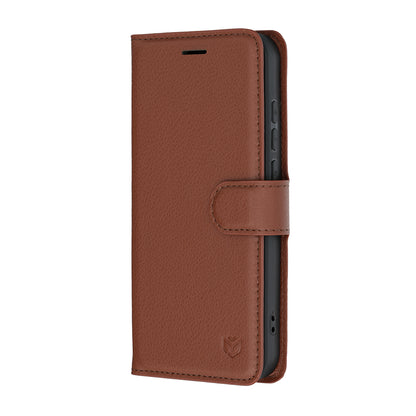 Hülle für Oppo Reno16 Pro, Techsuit, Leder-Folio, Braun