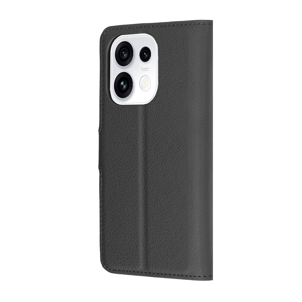 Hülle für Oppo Reno16 Pro, Techsuit, Leder-Folio, Schwarz