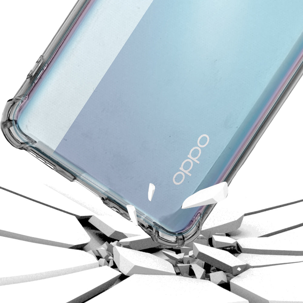 Hoes voor Oppo Reno4 Lite, Techsuit, Schokbestendig Transparant