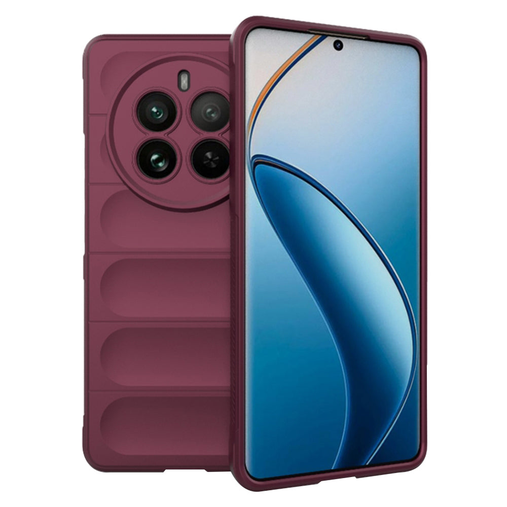 Hoesje voor Realme 12 Pro / 12 Pro+, Techsuit, Magic Shield, Wijnrood