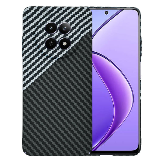 Hoes voor Realme 12x / 12, Techsuit, Carbonite FiberShell, Zwart Grijs