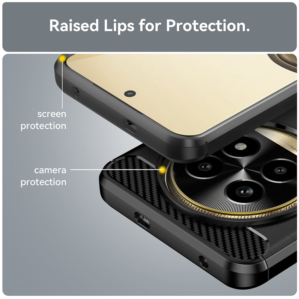 Coque pour Realme 13 Pro / 13 Pro+, Techsuit, Carbone, Noire