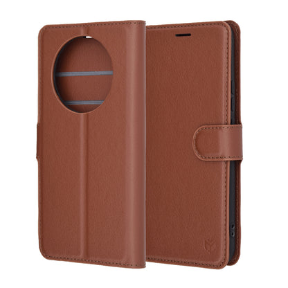 Coque pour Realme 14 Pro+, Techsuit, Leather Folio, Marron
