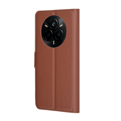 Coque pour Realme 14 Pro, Techsuit, Leather Folio, Marron