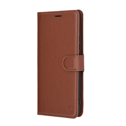 Coque pour Realme 14 Pro, Techsuit, Leather Folio, Marron