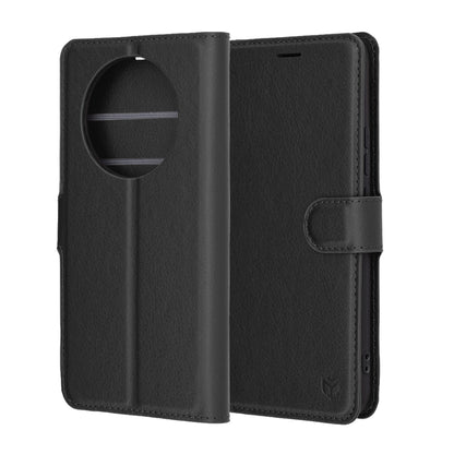 Hülle für Realme 14 Pro, Techsuit, Leder-Folio, Schwarz
