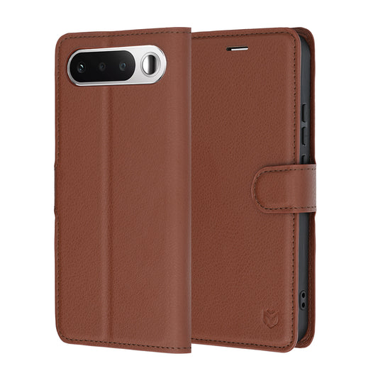 Hoes voor Realme 16, Techsuit, Leather Folio, Bruin