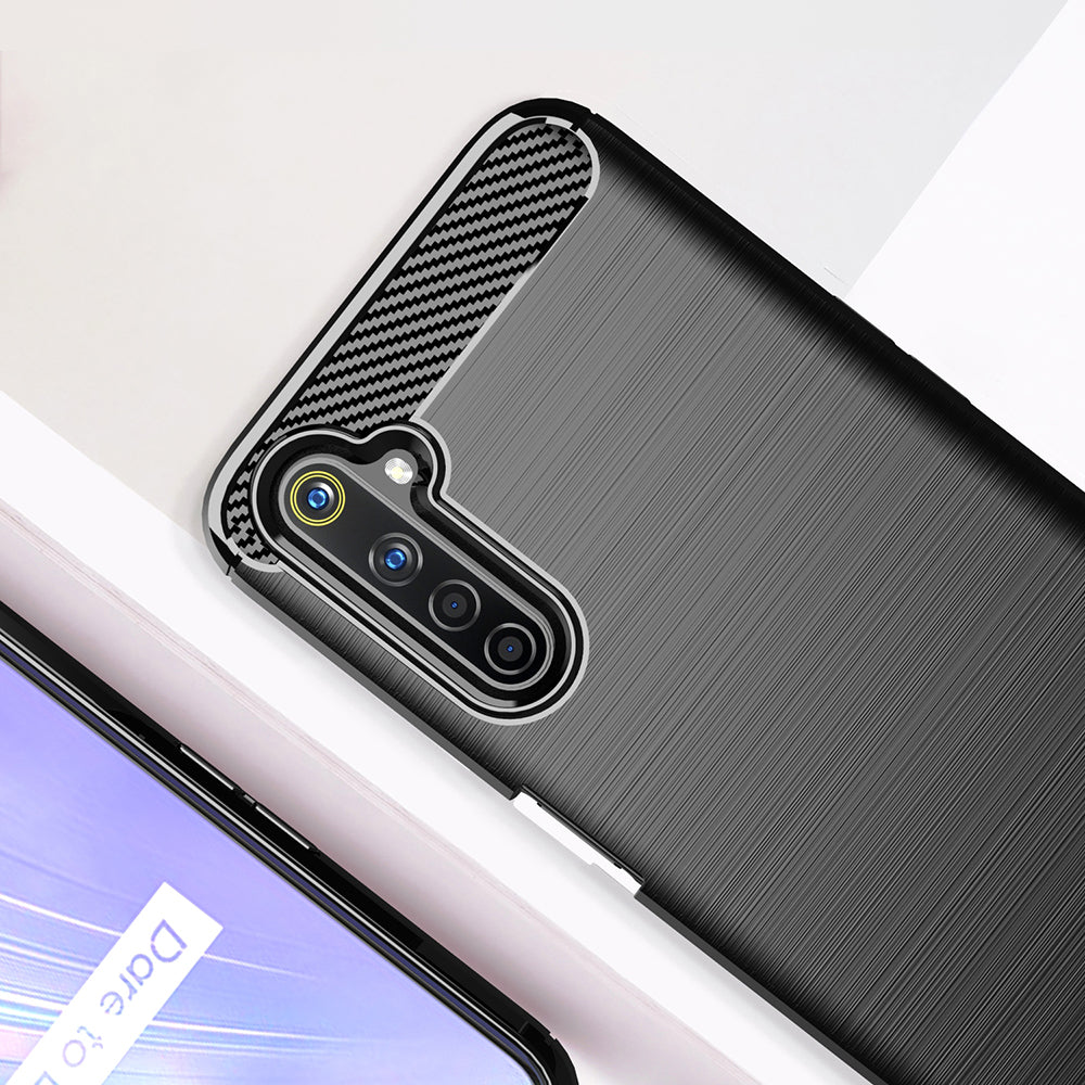 Housse pour Realme 6 Pro, Techsuit, Carbone, Noire