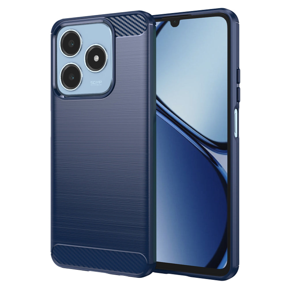 Hülle für Realme C63 / C61, Techsuit, Carbon, Blau