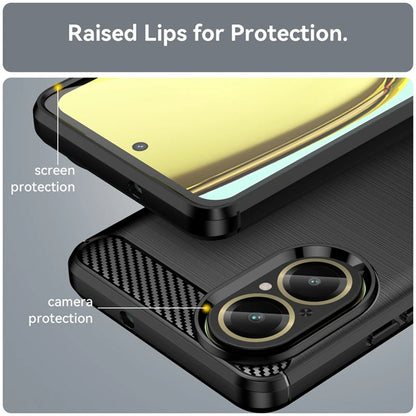 Coque pour Realme C67 4G, Techsuit, Carbone, Noire