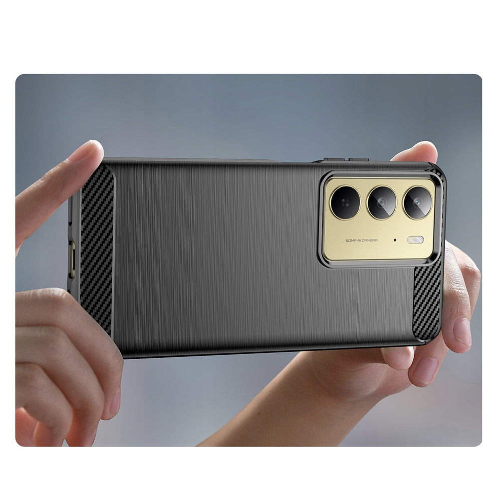 Hülle für Realme C75 5G / 14x, Techsuit, Carbon, Schwarz