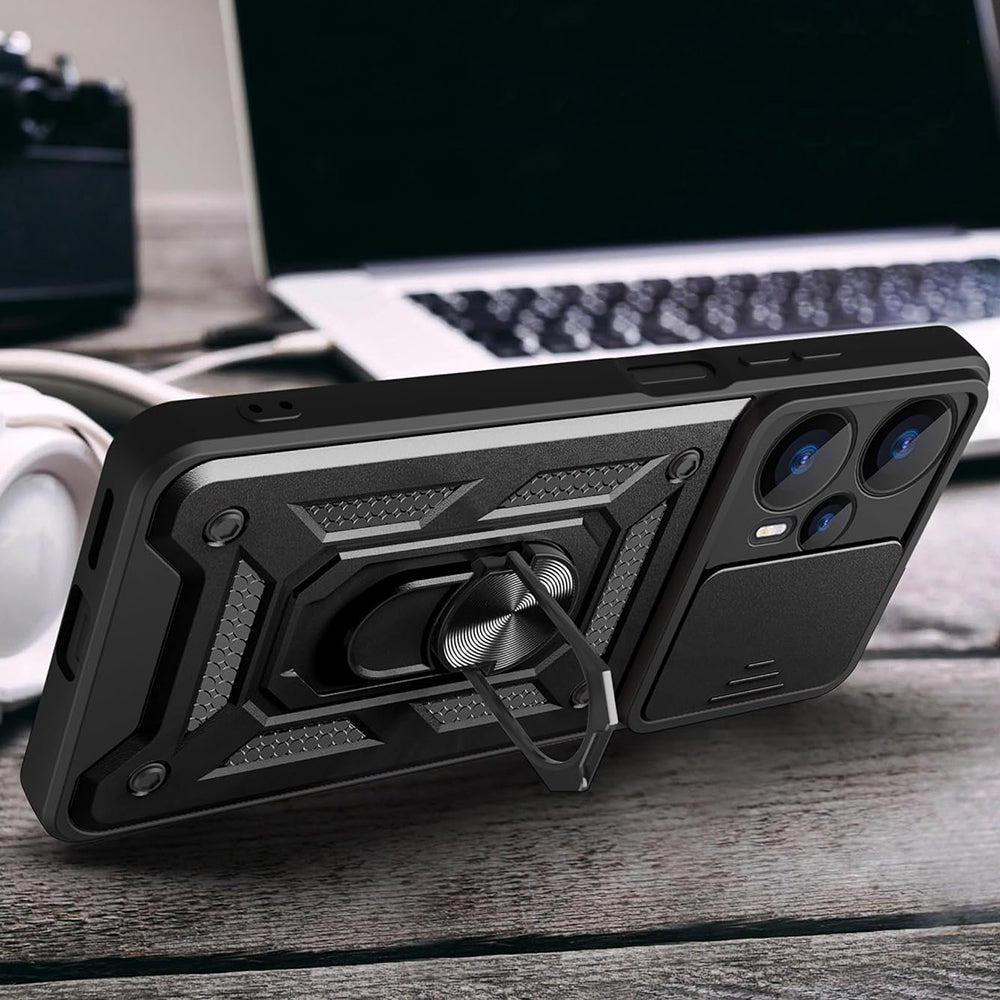 Coque pour Realme GT 6T / GT 6, Techsuit, CamShield, Noire