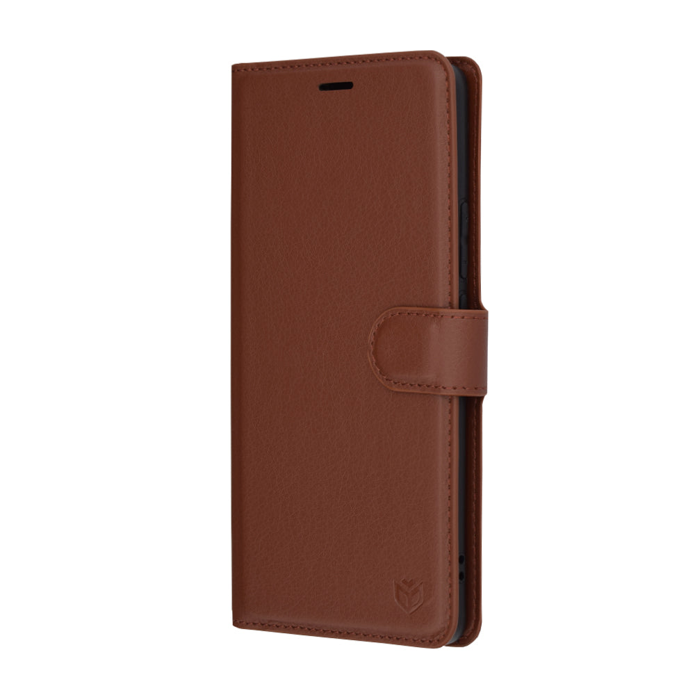 Coque pour Realme GT 6T / GT 6, Techsuit, Leather Folio, Marron