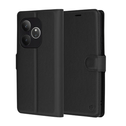 Coque pour Realme GT 6T / GT 6, Techsuit, Leather Folio, Noire