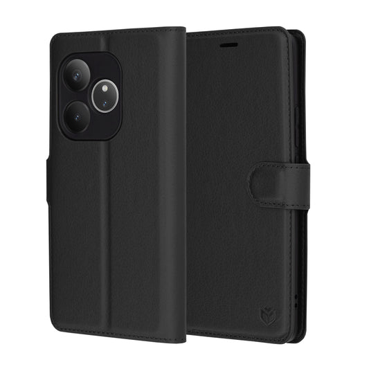 Hoes voor Realme GT 6T / GT 6, Techsuit, Leather Folio, Zwart