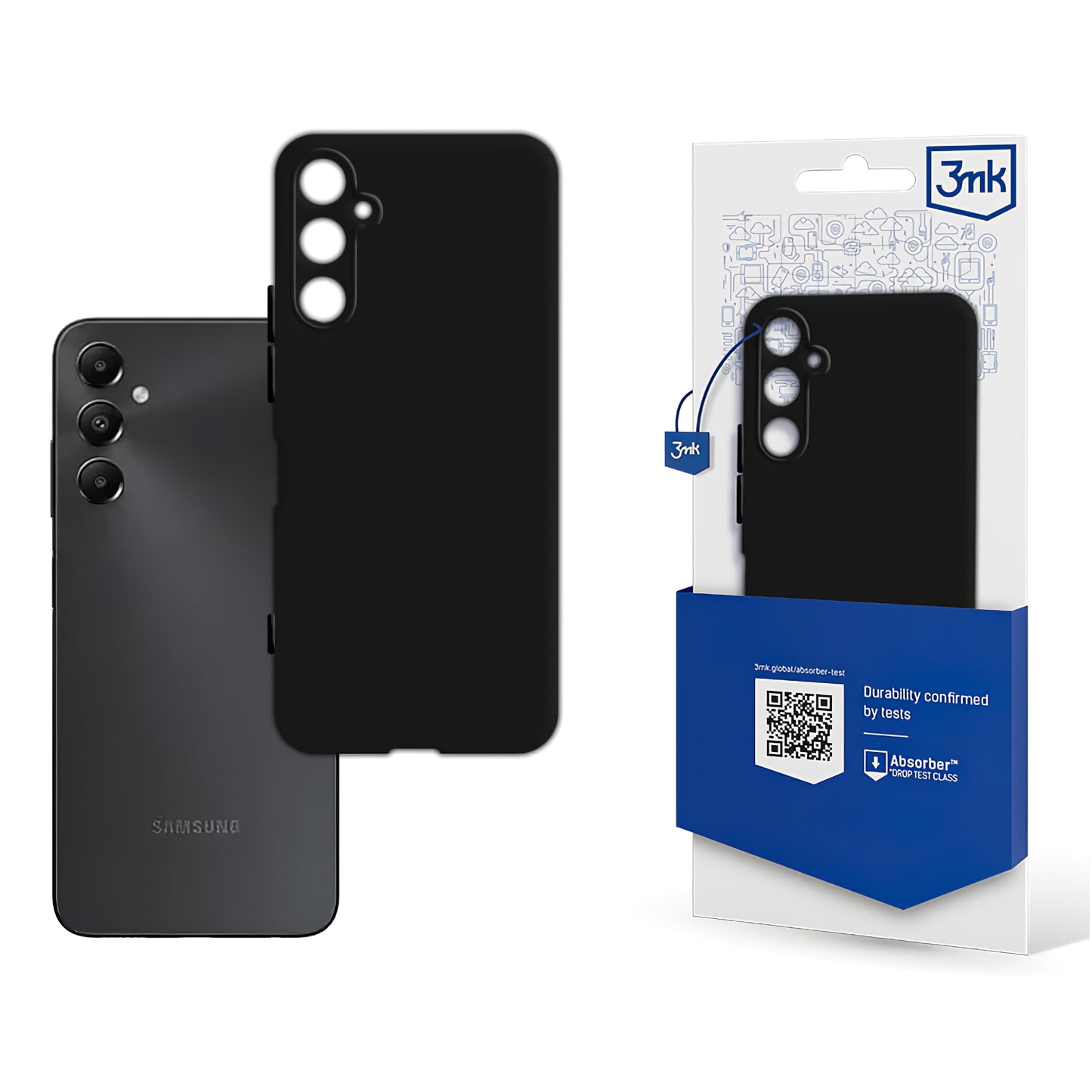 Coque pour Samsung Galaxy A05s A057, 3MK, Noire Mate
