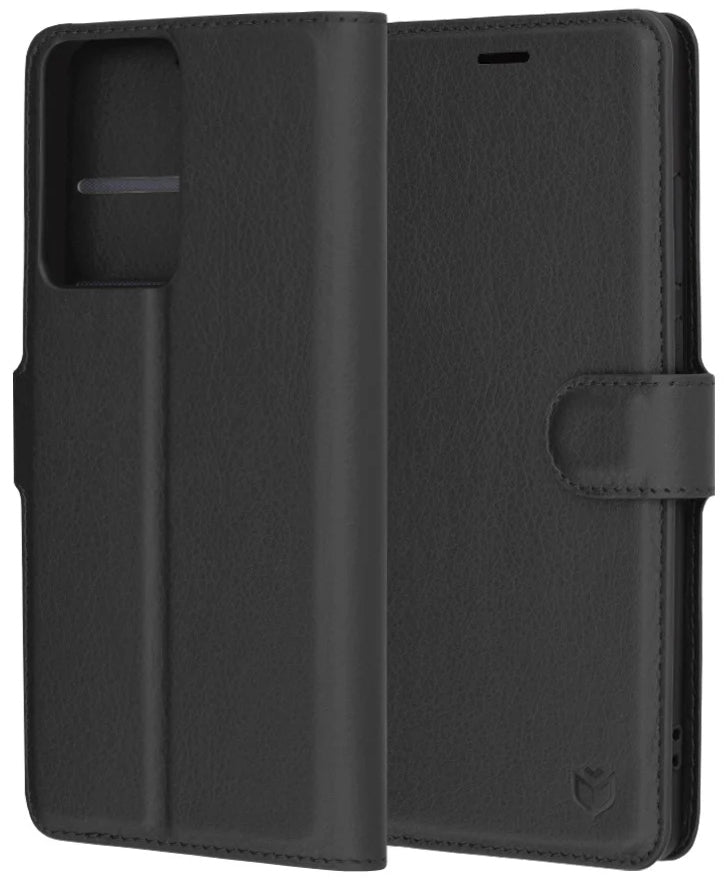 Hülle für Samsung Galaxy A56 A566, Techsuit, Leder-Folio, Schwarz