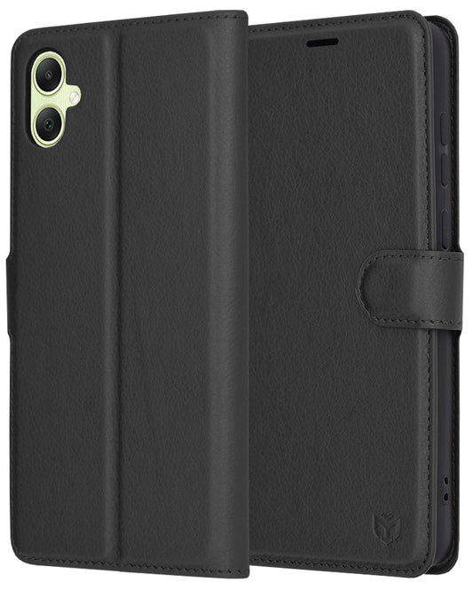 Coque pour Samsung Galaxy A05 A055, Techsuit, Leather Folio, Noire