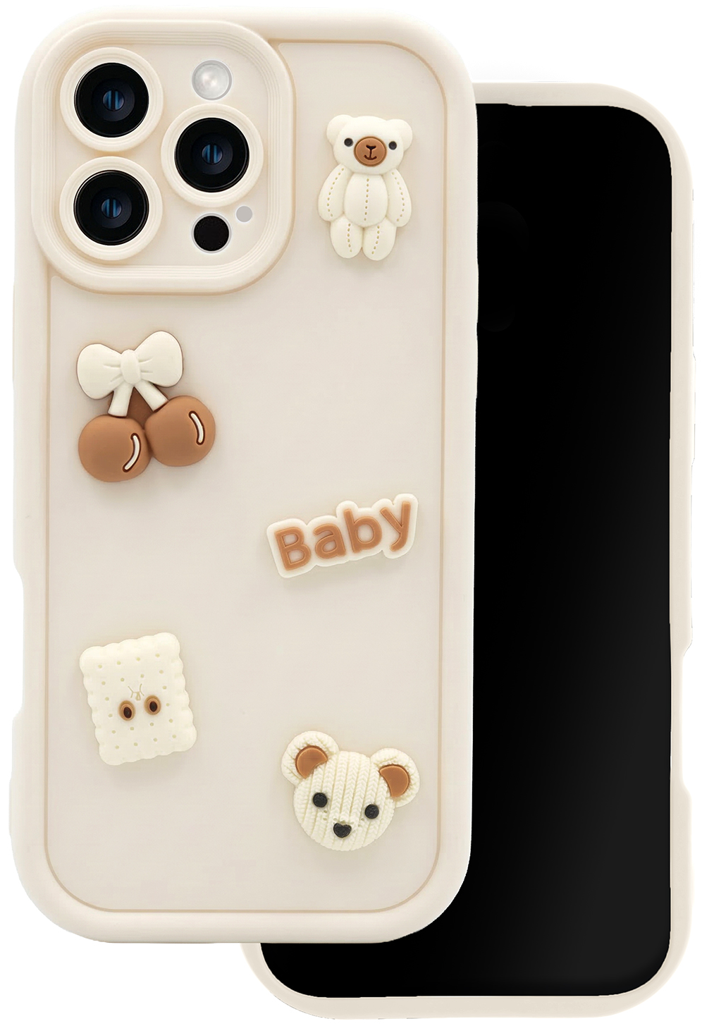 Coque pour Samsung Galaxy A56 A566 / A36 A366, OEM, Ultra Trendy 3D Bear, Beige