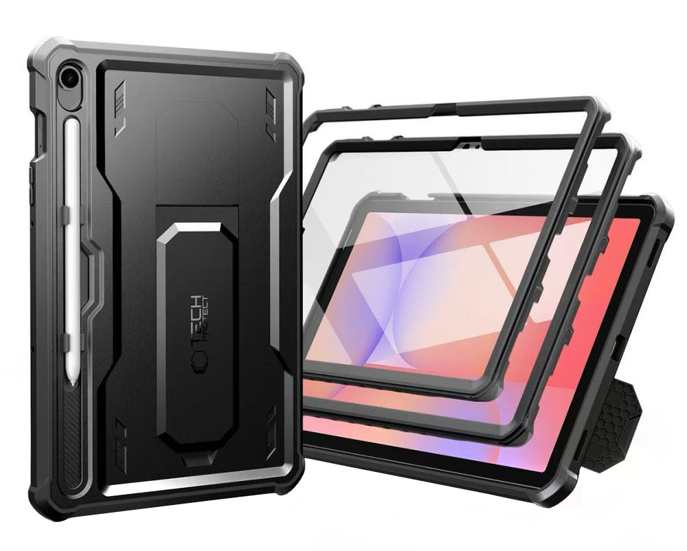 Hülle für Samsung Galaxy Tab S10 Lite / Tab S10 FE / Tab S9, Tech-Protect, Kevlar Pro, Schwarz