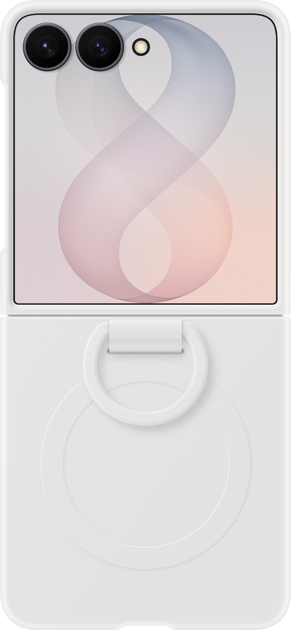 Hoes voor Samsung Galaxy Z Flip8 F776, Silicone Ring Magnet, Wit EF-EF776CWEGWW