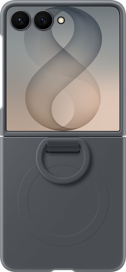 Hülle für Samsung Galaxy Z Flip8 F776, Silicone Ring Magnet, Schwarz EF-EF776CBEGWW