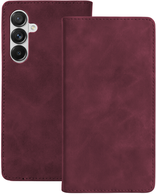 Étui pour Samsung Galaxy A18 5G A186 / A17 4G A175 / A17 5G A176 / A26 A266, OEM, Smart Suede, bordeaux