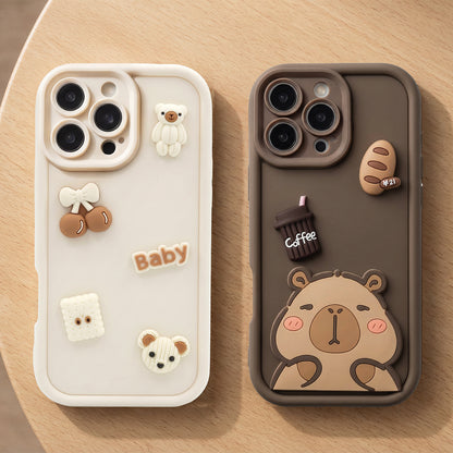 Coque pour Samsung Galaxy S26 S942, OEM, Ultra Trendy 3D Capybara, Marron