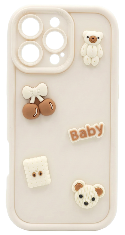 Coque pour Samsung Galaxy A37 5G, OEM, Ultra Trendy 3D Bear, Beige