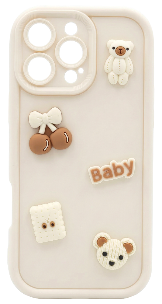Hülle für Samsung Galaxy S26 Plus S947, OEM, Ultra Trendy 3D Bear, Beige