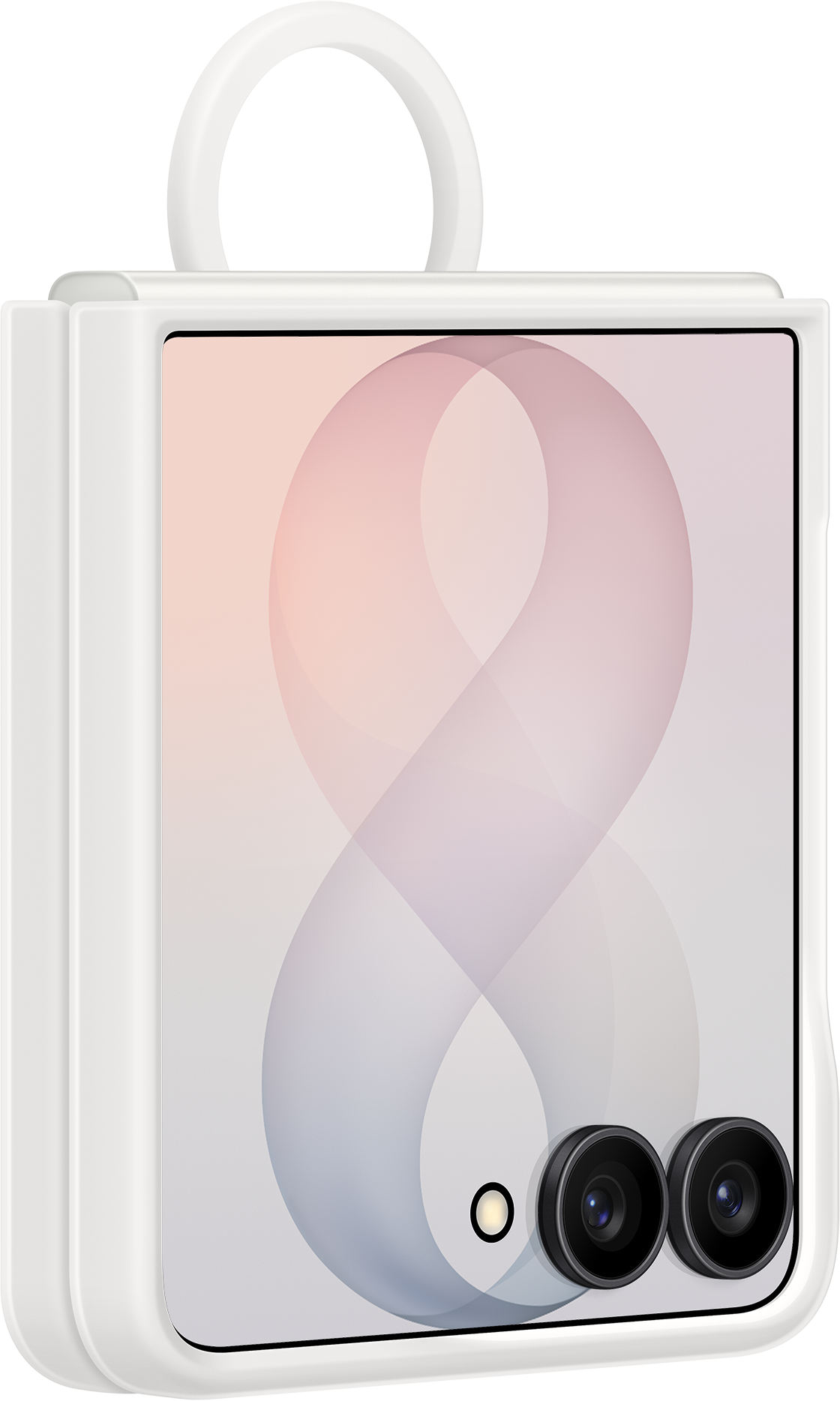 Hoes voor Samsung Galaxy Z Flip8 F776, Silicone Ring Magnet, Wit EF-EF776CWEGWW