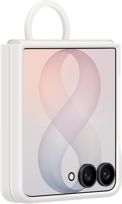 Hoes voor Samsung Galaxy Z Flip8 F776, Silicone Ring Magnet, Wit EF-EF776CWEGWW