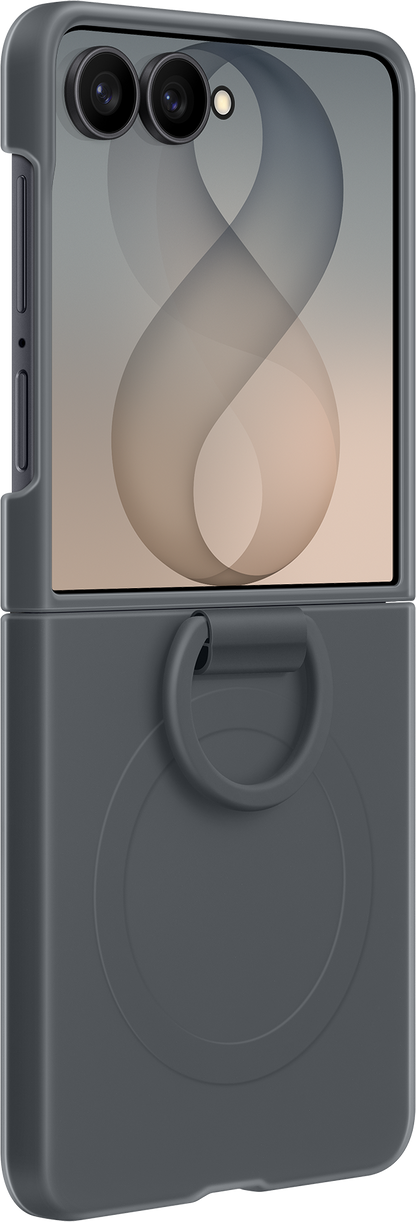 Hülle für Samsung Galaxy Z Flip8 F776, Silicone Ring Magnet, Schwarz EF-EF776CBEGWW