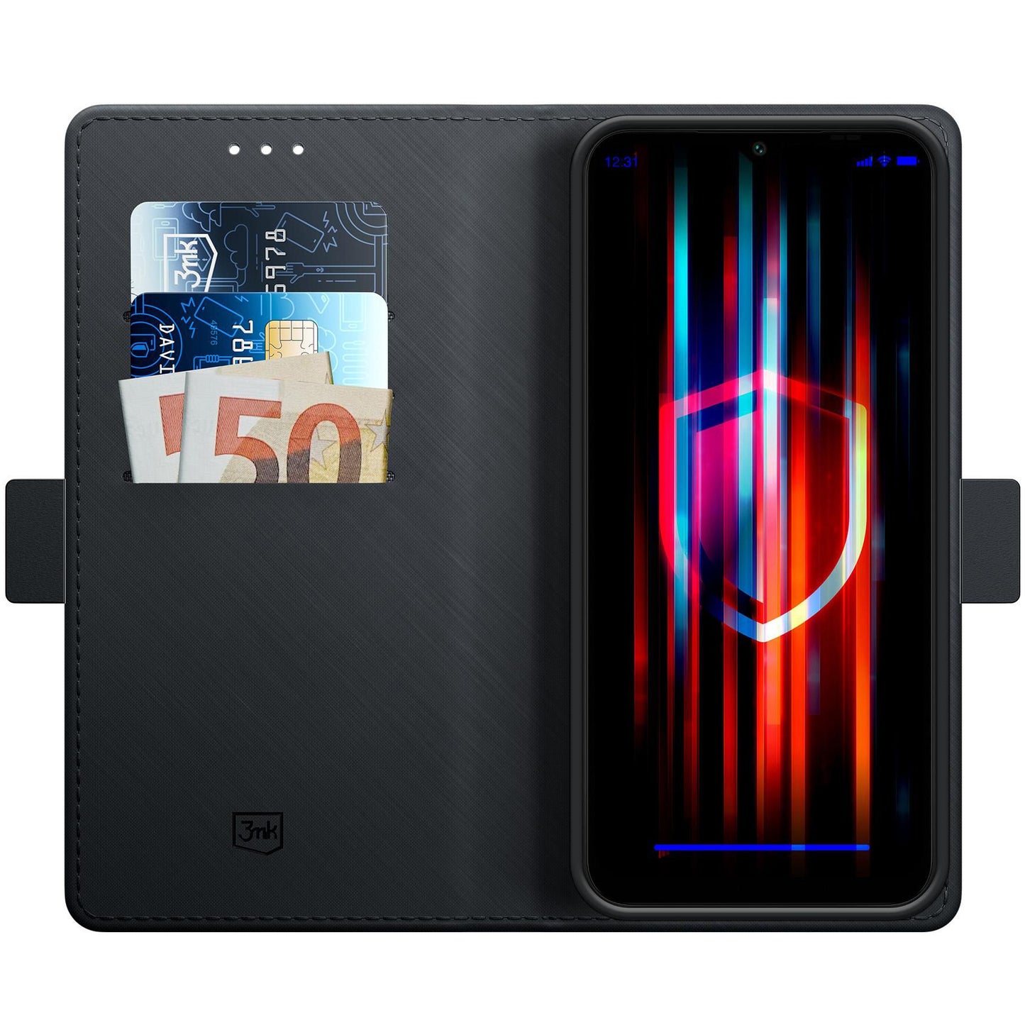 Hoes voor Samsung Galaxy A16 5G A166 / A16 4G A165, 3MK, Portemonnee, Zwart
