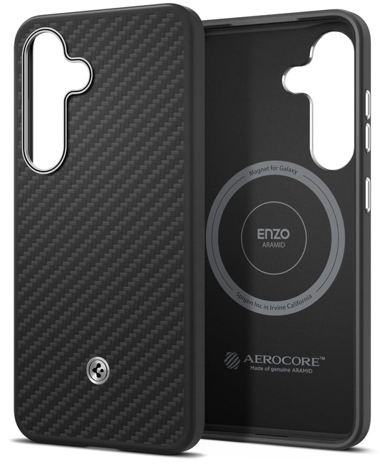 Étui pour Samsung Galaxy S25+ S936, Spigen Enzo Aramid Magnet, Noir GP-FPS936PGABW