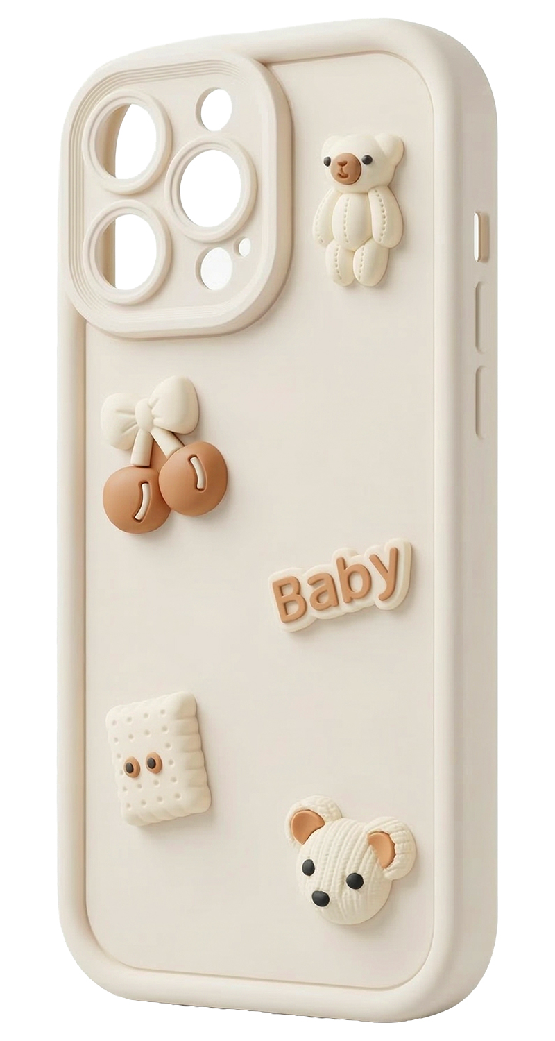 Coque pour Samsung Galaxy A56 A566 / A36 A366, OEM, Ultra Trendy 3D Bear, Beige