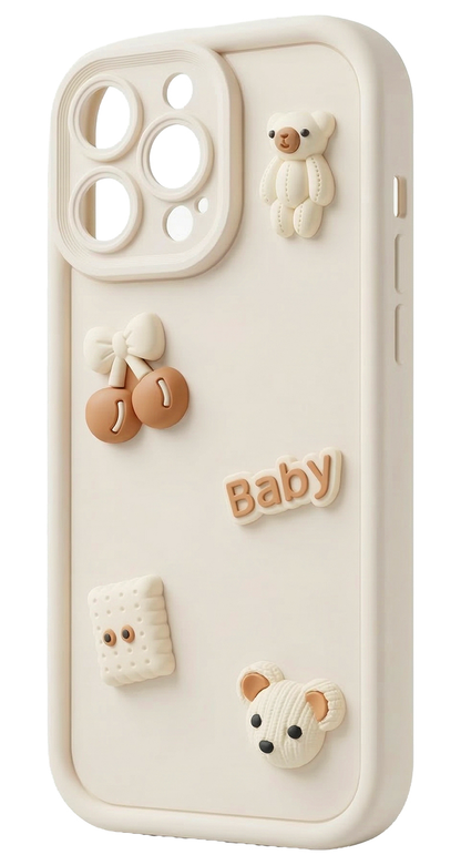 Coque pour Samsung Galaxy S26 Ultra S948, OEM, Ultra Trendy 3D Bear, Beige