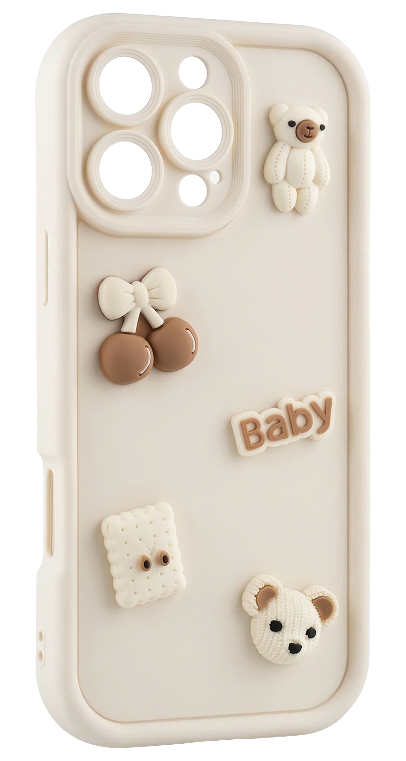 Coque pour Samsung Galaxy A37 5G, OEM, Ultra Trendy 3D Bear, Beige