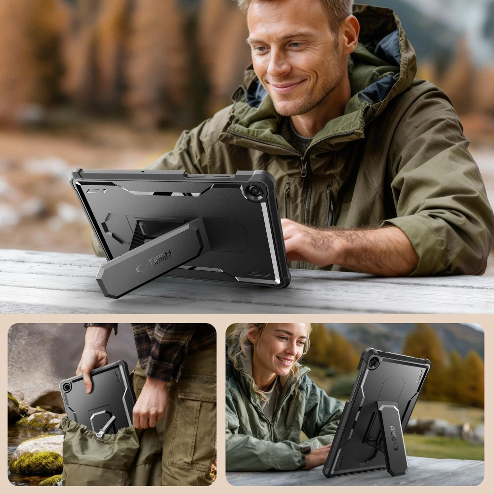 Étui pour Samsung Galaxy Tab A11+ / Tab A9+, Tech-Protect, Kevlar Pro, Noir